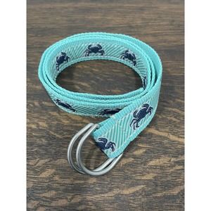 Small/Medium Ladies LL Bean Crab Teal Yacht Boat Belt